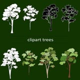 Деревья Clipart черно-белые на зеленой предпосылке бесплатная иллюстрация Деревья Clipart черно-белые на зеленой предпосылке бесплатная иллюстрация