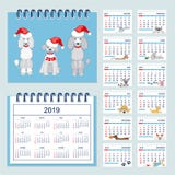 Дети calendar на год 2018 стены или стола, 2019 иллюстрация штока Дети calendar на год 2018 стены или стола, 2019 иллюстрация штока