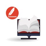 Дизайн EBook Значок чтения Белая предпосылка, иллюстрация вектора Стоковые Изображения RF Дизайн EBook Значок чтения Белая предпосылка, иллюстрация вектора Стоковые Изображения RF