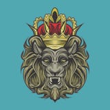 Лев и крона иллюстрация штока Лев и крона иллюстрация штока