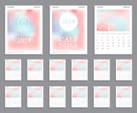 Дизайн 2019 календаря иллюстрация вектора Дизайн 2019 календаря иллюстрация вектора