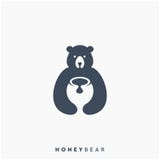 Дизайн логотипа медведя меда, вектор, иллюстрация иллюстрация штока Дизайн логотипа медведя меда, вектор, иллюстрация иллюстрация штока