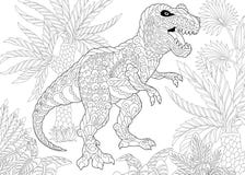 Динозавр тиранозавра Zentangle иллюстрация штока Динозавр тиранозавра Zentangle иллюстрация штока