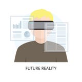 Дисплей человека нося головной установленный и работа с документами fla бесплатная иллюстрация Дисплей человека нося головной установленный и работа с документами fla бесплатная иллюстрация