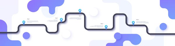 Дорожная карта и шаблон infographics трассы путешествием Иллюстрация временной последовательности по извилистой дороги Плоский ве иллюстрация вектора Дорожная карта и шаблон infographics трассы путешествием Иллюстрация временной последовательности по извилистой дороги Плоский ве иллюстрация вектора