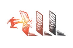 Достижение, цель, запуск, бизнесмен, концепция успеха Вектор нарисованный рукой изолированный бесплатная иллюстрация Достижение, цель, запуск, бизнесмен, концепция успеха Вектор нарисованный рукой изолированный бесплатная иллюстрация