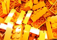 Желтые кирпичи Lego стоковое изображение Желтые кирпичи Lego стоковое изображение