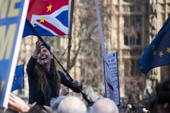 Женщина в pro марше Европы стоковое фото rf Женщина в pro марше Европы стоковое фото rf