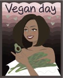 Женщина дня Vegan иллюстрация вектора Женщина дня Vegan иллюстрация вектора