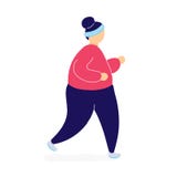 Жирная женщина jogging для того чтобы потерять вес иллюстрация вектора Жирная женщина jogging для того чтобы потерять вес иллюстрация вектора