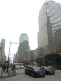 Здания финансового центра мира на западной улице в Манхаттане, Нью-Йорке стоковые фото Здания финансового центра мира на западной улице в Манхаттане, Нью-Йорке стоковые фото