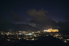 Загоренный город вечером в Gozo стоковое изображение Загоренный город вечером в Gozo стоковое изображение