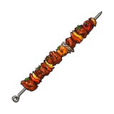 Зажаренный свинина, мясо говядины на ручке, shashlik, kebab Стоковое Фото Зажаренный свинина, мясо говядины на ручке, shashlik, kebab Стоковое Фото