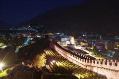 Замки Bellinzona, в Швейцарии стоковая фотография Замки Bellinzona, в Швейцарии стоковая фотография