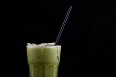 Замороженный latte зеленого чая macha Стоковые Фотографии RF Замороженный latte зеленого чая macha Стоковые Фотографии RF