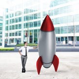 Запуск новой компании с начинать ракету красный цвет достигаемости лабиринта препятствия роста самого лучшего затруднения принцип стоковые фотографии rf Запуск новой компании с начинать ракету красный цвет достигаемости лабиринта препятствия роста самого лучшего затруднения принцип стоковые фотографии rf