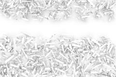 Запутанная куча белых геометрических форм Confetti на яркой задней части иллюстрация вектора Запутанная куча белых геометрических форм Confetti на яркой задней части иллюстрация вектора