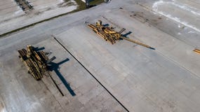 Затяжелители пояса на воздушном фотографировании промышленного предприятия стоковое изображение Затяжелители пояса на воздушном фотографировании промышленного предприятия стоковое изображение