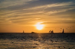 Заход солнца Key West в квадрате Mallory стоковая фотография rf Заход солнца Key West в квадрате Mallory стоковая фотография rf