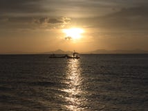Заход солнца в Kuala Perlis стоковые фотографии rf Заход солнца в Kuala Perlis стоковые фотографии rf