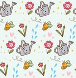 Зацветая цветок в предпосылке стиля kawaii иллюстрация вектора Зацветая цветок в предпосылке стиля kawaii иллюстрация вектора