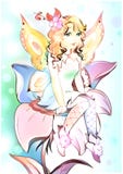 Зацветите fairy усаживание на иллюстрации цвета цветка художнической Стоковые Фотографии RF Зацветите fairy усаживание на иллюстрации цвета цветка художнической Стоковые Фотографии RF