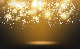 Звезды стрельбы золота и confetti падая, бумага разбрасывают со снежинками и лентами, конспектом события праздника фестиваля торж иллюстрация вектора Звезды стрельбы золота и confetti падая, бумага разбрасывают со снежинками и лентами, конспектом события праздника фестиваля торж иллюстрация вектора