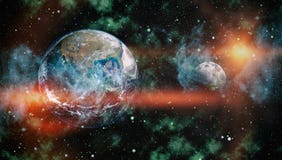 Земля и луна от космоса Весьма детальное изображение включая элементы поставленные NASA стоковая фотография Земля и луна от космоса Весьма детальное изображение включая элементы поставленные NASA стоковая фотография