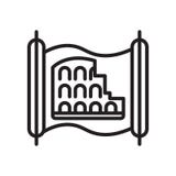 Знак и символ вектора значка Colosseum изолированные на белом backgrou иллюстрация штока Знак и символ вектора значка Colosseum изолированные на белом backgrou иллюстрация штока