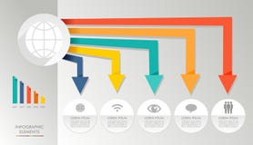 Значки il средств массовой информации цветастой infographic диаграммы глобальные иллюстрация штока Значки il средств массовой информации цветастой infographic диаграммы глобальные иллюстрация штока