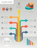 Значки il средств массовой информации цветастой infographic диаграммы социальные иллюстрация вектора Значки il средств массовой информации цветастой infographic диаграммы социальные иллюстрация вектора