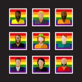 Значки людей с членами общины LGBT Стоковое Изображение Значки людей с членами общины LGBT Стоковое Изображение