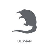 Значок Desman Ультрамодная концепция логотипа Desman на белой предпосылке от иллюстрация штока Значок Desman Ультрамодная концепция логотипа Desman на белой предпосылке от иллюстрация штока