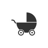 Значок Pram плоский иллюстрация штока Значок Pram плоский иллюстрация штока