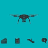 Значок quadrocopter трутня плоско бесплатная иллюстрация Значок quadrocopter трутня плоско бесплатная иллюстрация