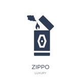 Значок Zippo Ультрамодный плоский значок Zippo вектора на белой предпосылке fr иллюстрация штока Значок Zippo Ультрамодный плоский значок Zippo вектора на белой предпосылке fr иллюстрация штока
