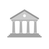 Значок банка здания серого цвета иллюстрация штока Значок банка здания серого цвета иллюстрация штока
