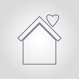 Значок вектора дома любов изолированный значком плоский линейный на белой безопасности предпосылки бесплатная иллюстрация Значок вектора дома любов изолированный значком плоский линейный на белой безопасности предпосылки бесплатная иллюстрация