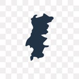 Значок вектора карты Португалии изолированный на прозрачной предпосылке, Por иллюстрация штока Значок вектора карты Португалии изолированный на прозрачной предпосылке, Por иллюстрация штока