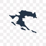 Значок вектора карты Хорватии изолированный на прозрачной предпосылке, Croa иллюстрация штока Значок вектора карты Хорватии изолированный на прозрачной предпосылке, Croa иллюстрация штока