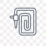 Значок вектора шланга воды изолированный на прозрачной предпосылке, linea иллюстрация штока Значок вектора шланга воды изолированный на прозрачной предпосылке, linea иллюстрация штока