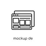 Значок дизайна модель-макета Ультрамодное современное плоское линейное desi модель-макета вектора бесплатная иллюстрация Значок дизайна модель-макета Ультрамодное современное плоское линейное desi модель-макета вектора бесплатная иллюстрация