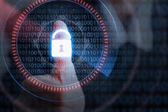 Значок замка отжимать руки бизнесмена с бинарным кодом, безопасностью c Стоковые Изображения RF Значок замка отжимать руки бизнесмена с бинарным кодом, безопасностью c Стоковые Изображения RF