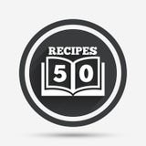 Значок знака поваренной книги Символ книги 50 рецептов Стоковое Изображение Значок знака поваренной книги Символ книги 50 рецептов Стоковое Изображение