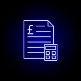 значок калькулятора фунта документа в неоновом стиле Элемент иллюстрации финансов Знаки и значок символов можно использовать для иллюстрация штока значок калькулятора фунта документа в неоновом стиле Элемент иллюстрации финансов Знаки и значок символов можно использовать для иллюстрация штока