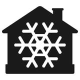 Значок кондиционера воздуха, дом с снежинкой бесплатная иллюстрация Значок кондиционера воздуха, дом с снежинкой бесплатная иллюстрация