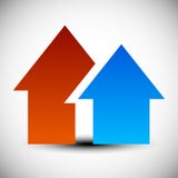 Значок, логотип, символ с 2 перекрывая формами дома - простое hous иллюстрация вектора Значок, логотип, символ с 2 перекрывая формами дома - простое hous иллюстрация вектора