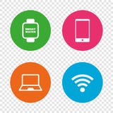 Значок тетради и smartphone Умный символ вахты бесплатная иллюстрация Значок тетради и smartphone Умный символ вахты бесплатная иллюстрация