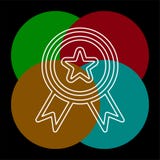 Значок уплотнения аттестации - значок награды вектора иллюстрация штока Значок уплотнения аттестации - значок награды вектора иллюстрация штока