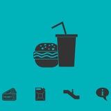 Значок фаст-фуда плоский иллюстрация штока Значок фаст-фуда плоский иллюстрация штока